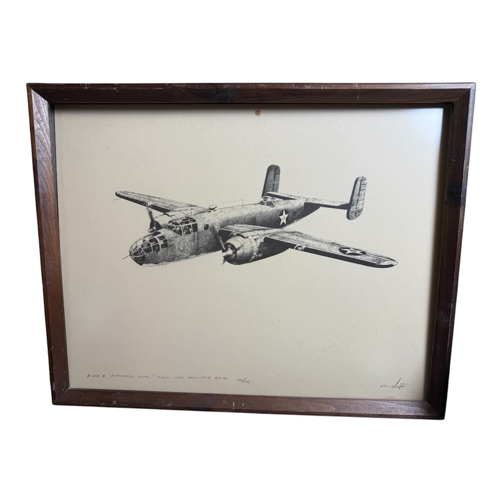 B-25B Ruptured Duck Doolittle Raid Signed Limited Edition Aviation Print 48/100